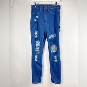 Fashion Nova High Waist Distressed Skinny Denim Jeans Women Size 13